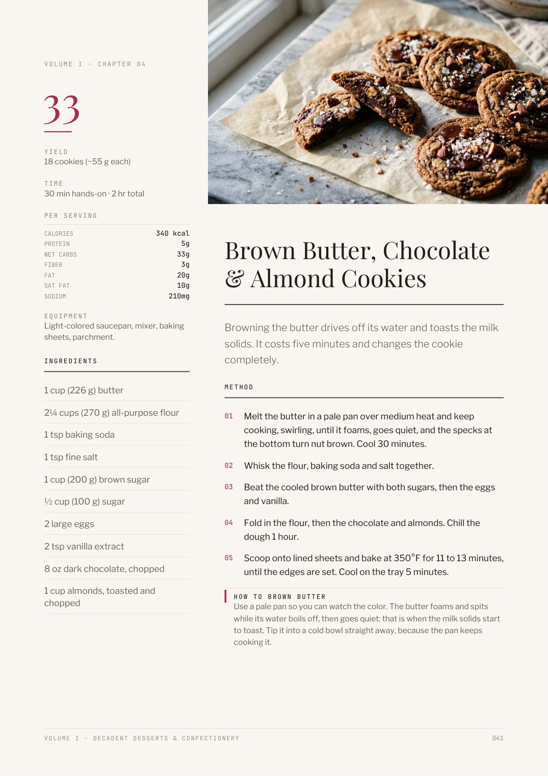 Page 41 of Sugar Hour — Brown butter, chocolate & almond cookies