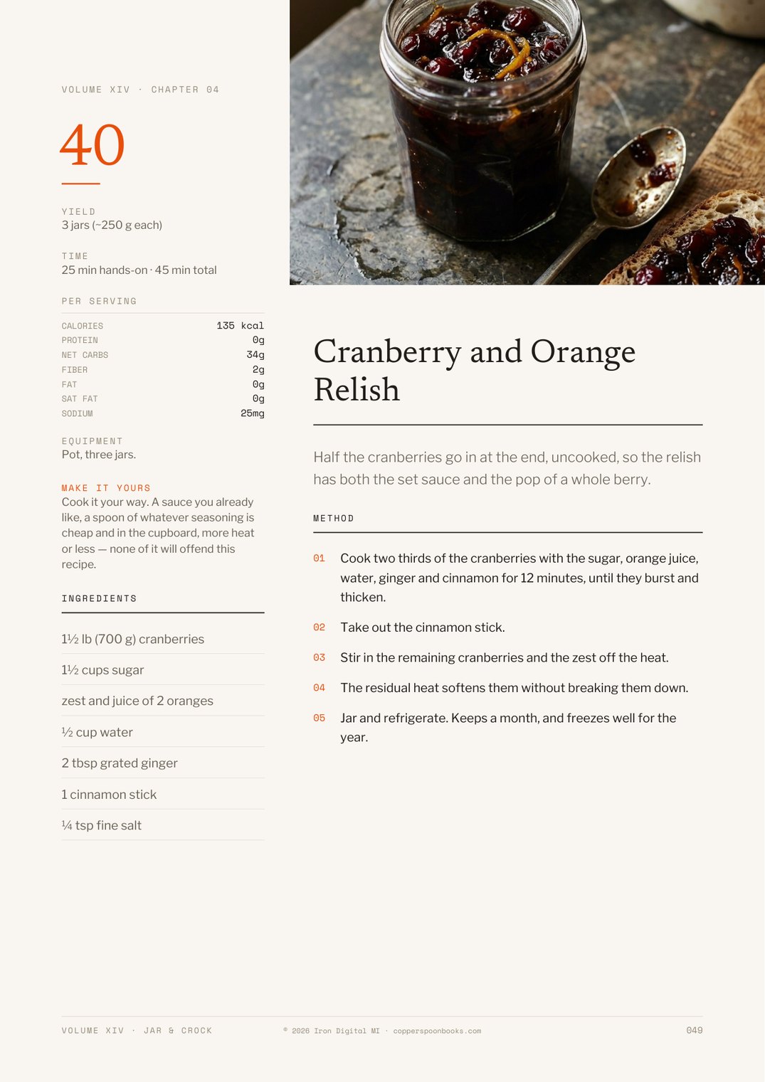 Jar & Crock cookbook interior recipe preview
