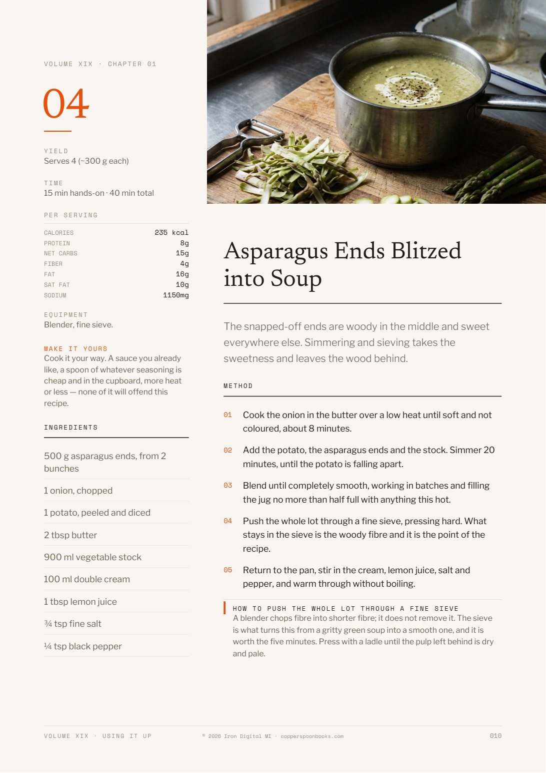 Using It Up cookbook interior recipe preview
