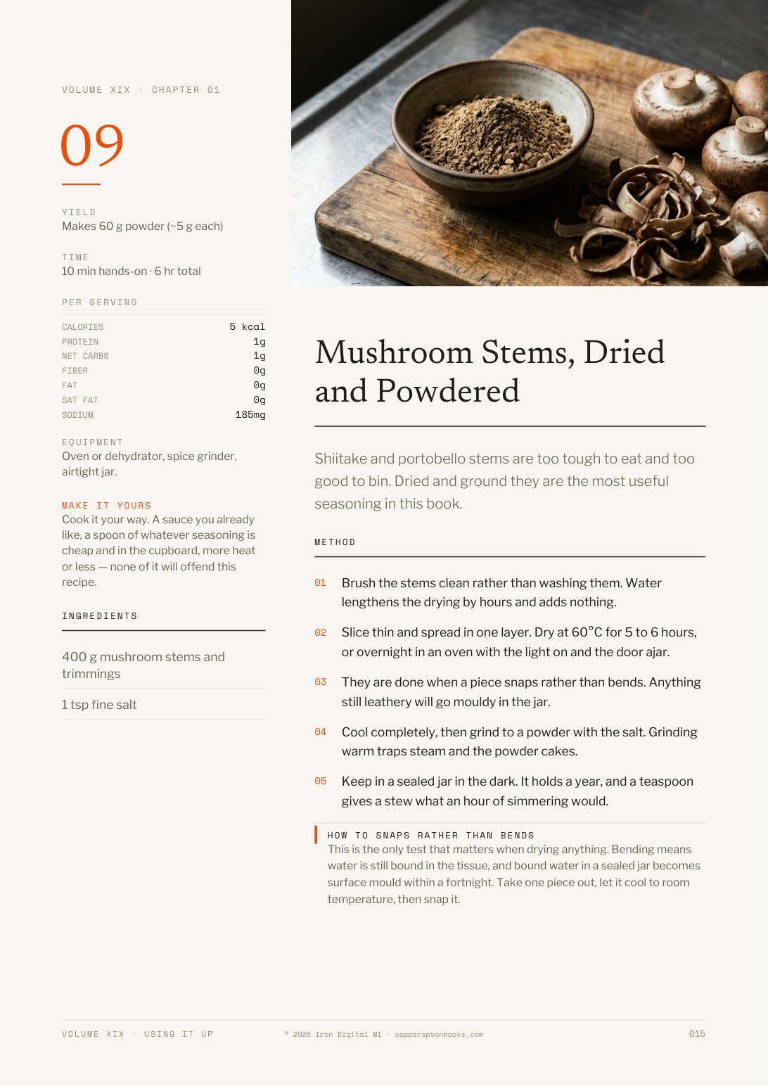 Using It Up cookbook interior recipe preview