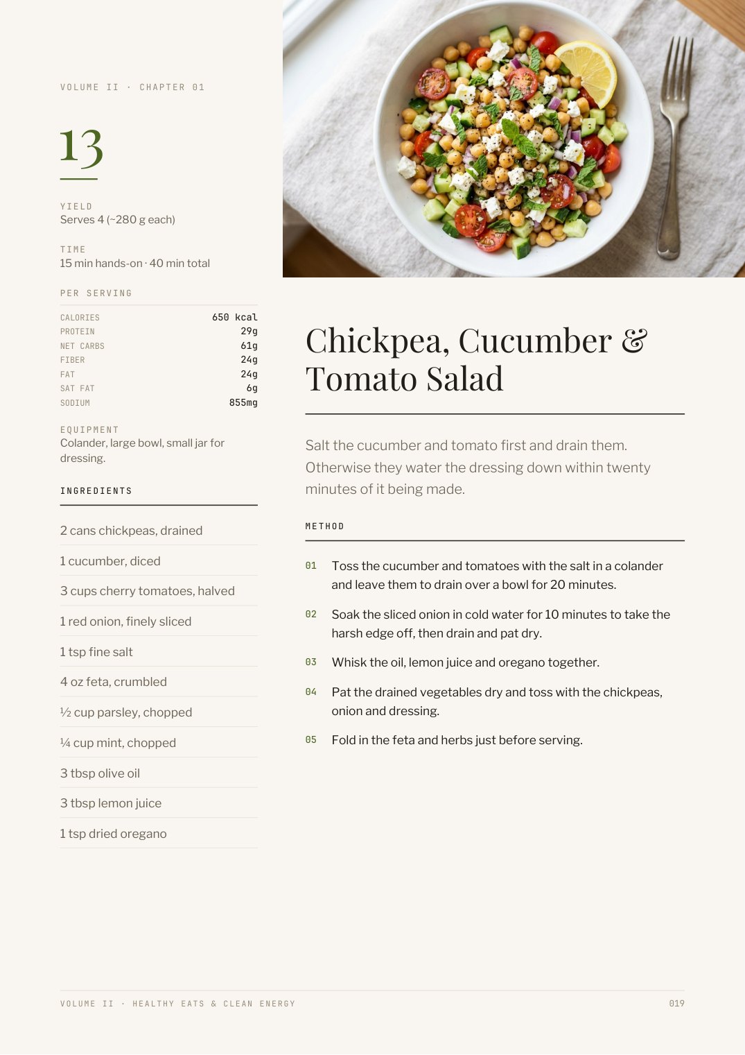 Recipe page from Bright Plate