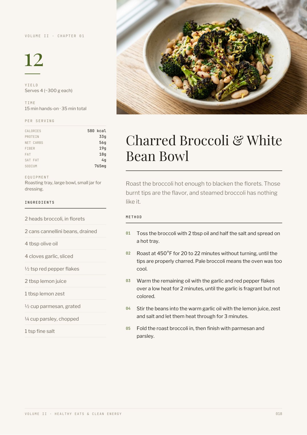 Page 18 of Bright Plate — Charred broccoli & white bean bowl