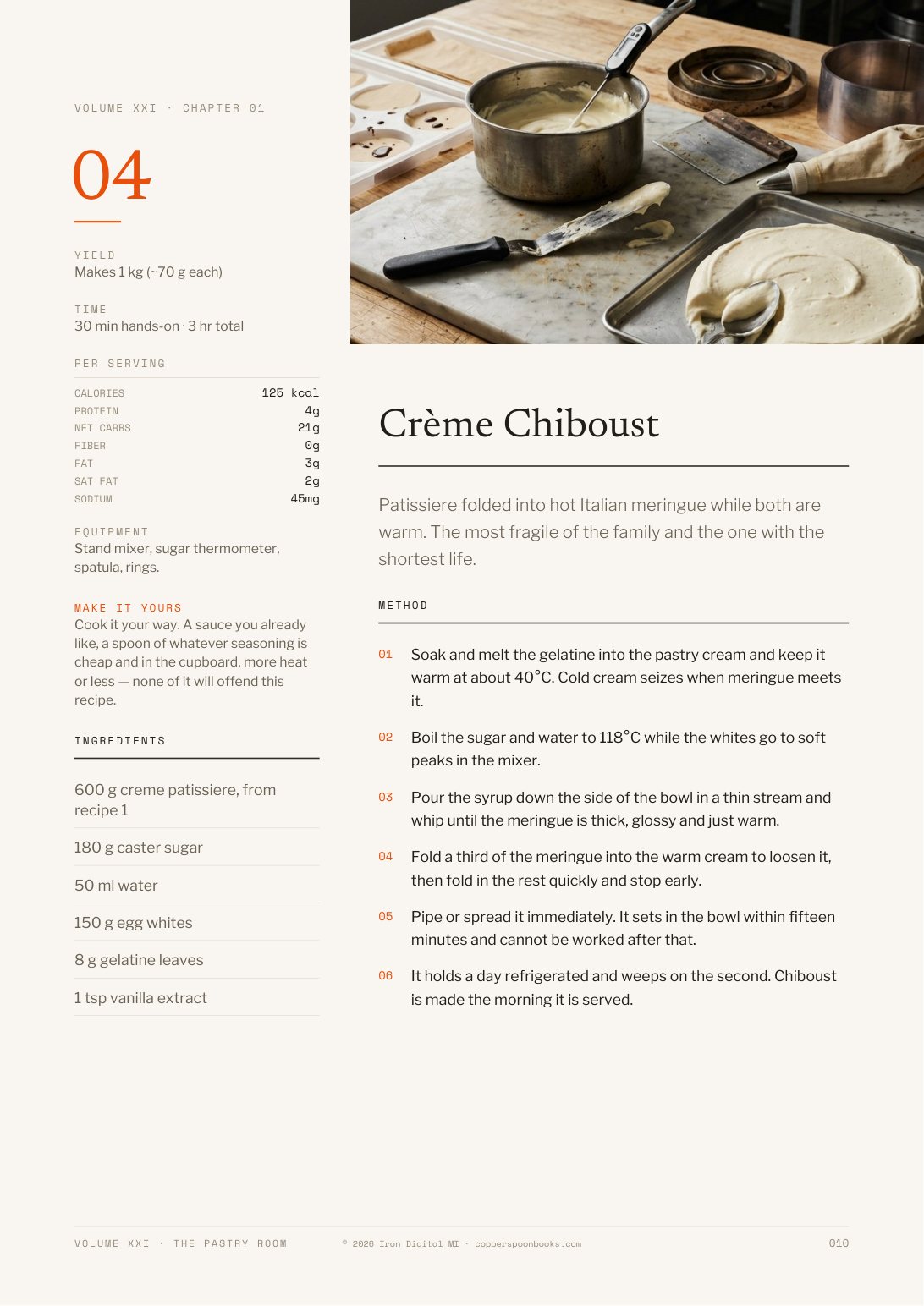 The Pastry Room cookbook interior recipe preview