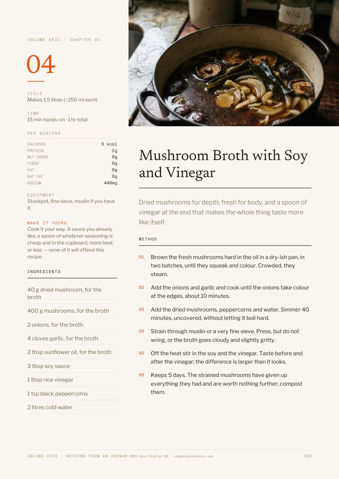 Nothing from an Animal cookbook interior recipe preview