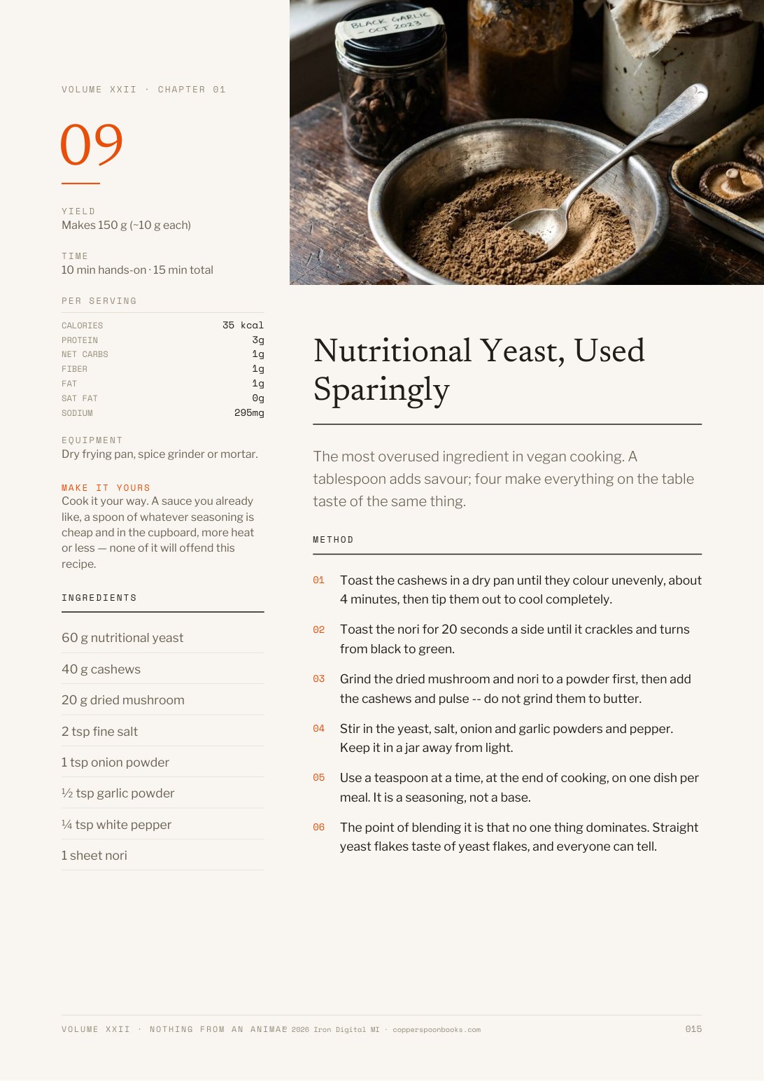 Nothing from an Animal cookbook interior recipe preview