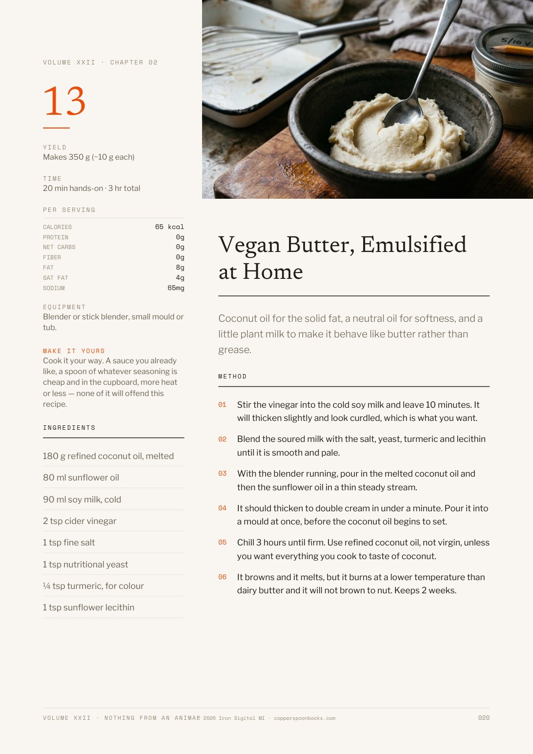 Nothing from an Animal cookbook interior recipe preview