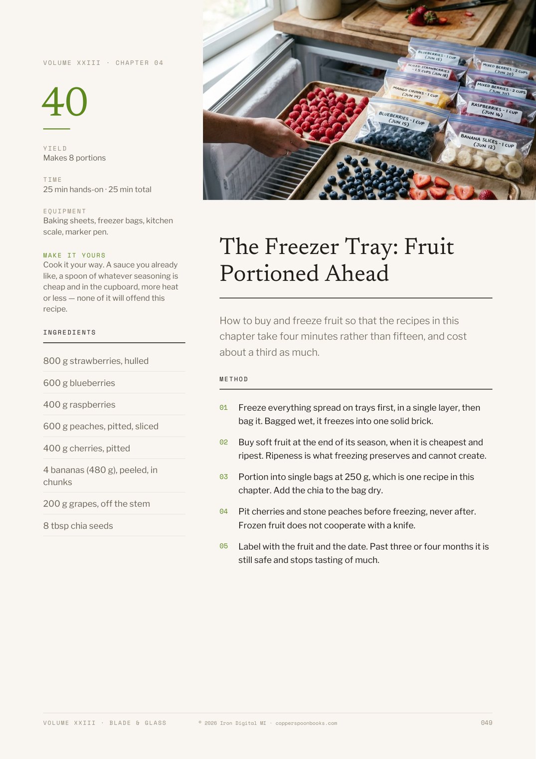 Blade & Glass cookbook interior recipe preview