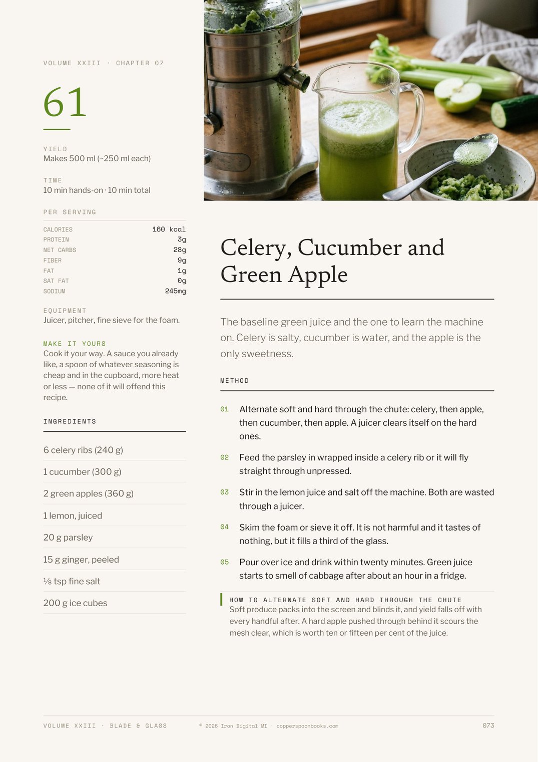 Blade & Glass cookbook interior recipe preview