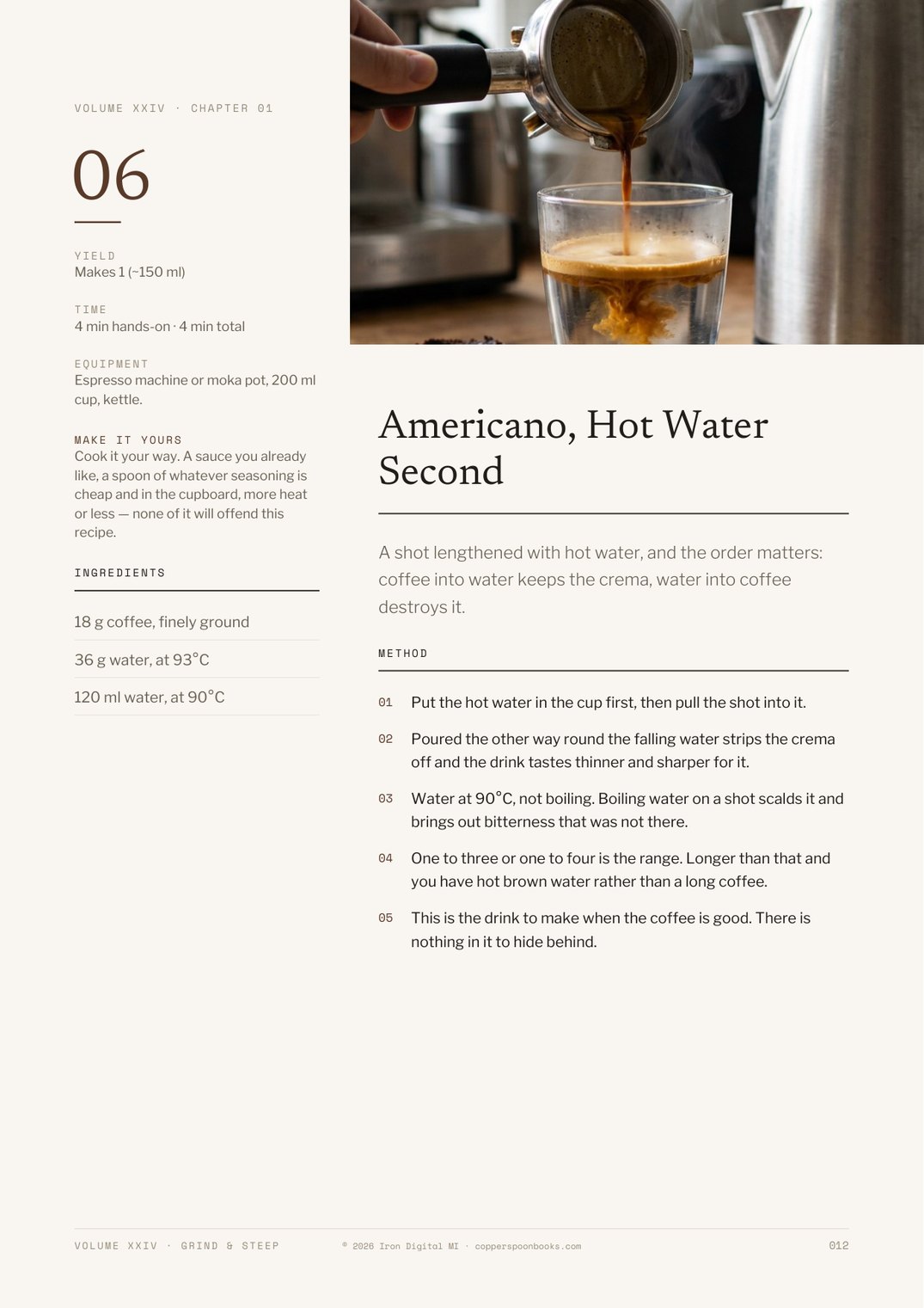 Page 12 of Grind & Steep — Turkish Coffee, Boiled and Settled recipe with dual metric weights and steps