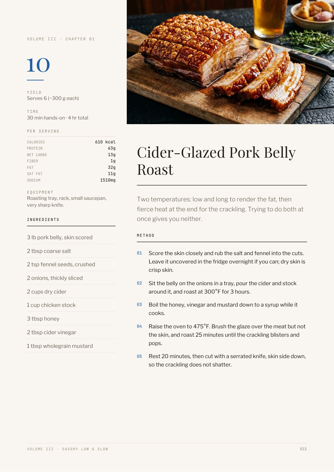 Recipe page from Low & Slow