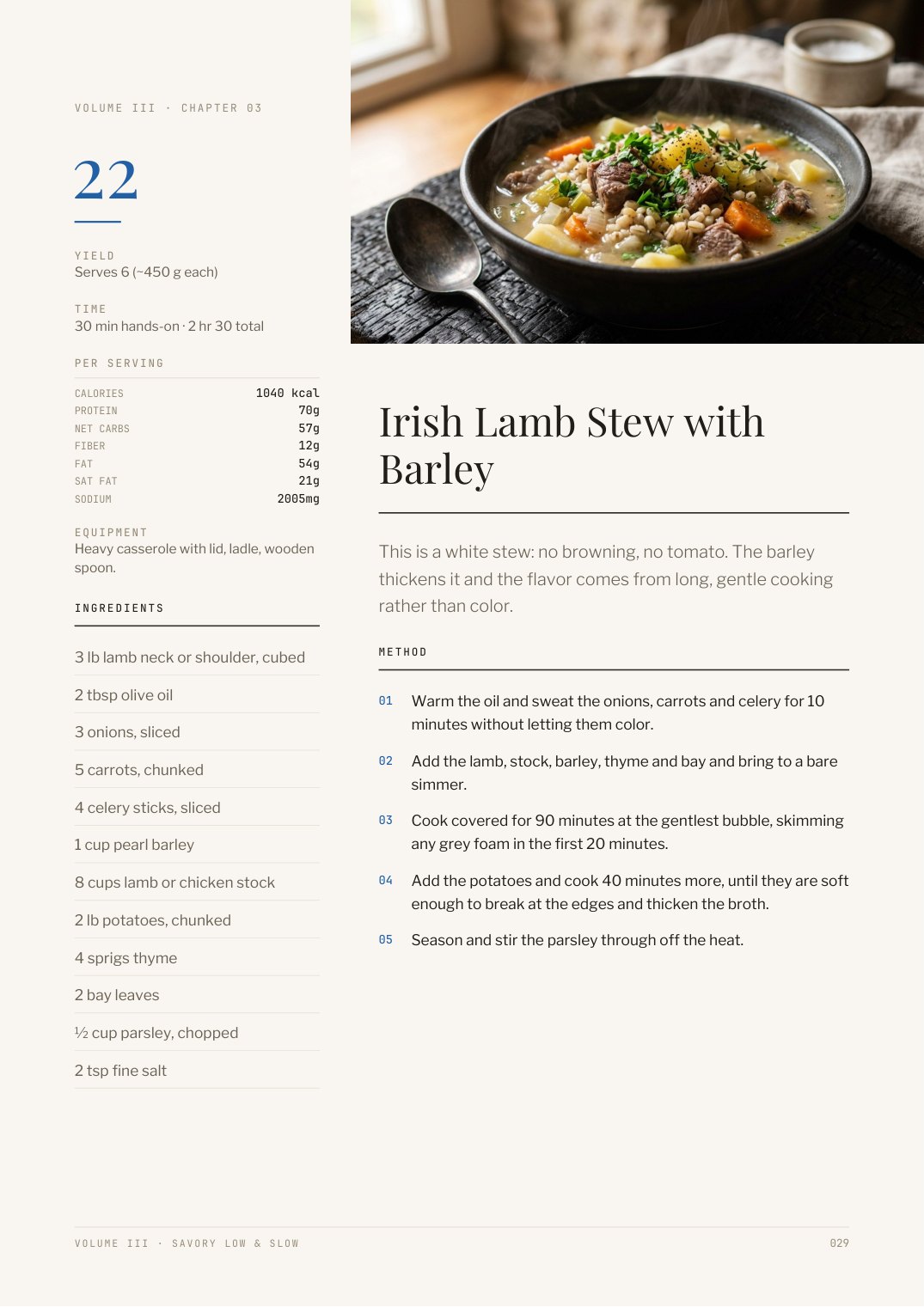 Recipe page from Low & Slow