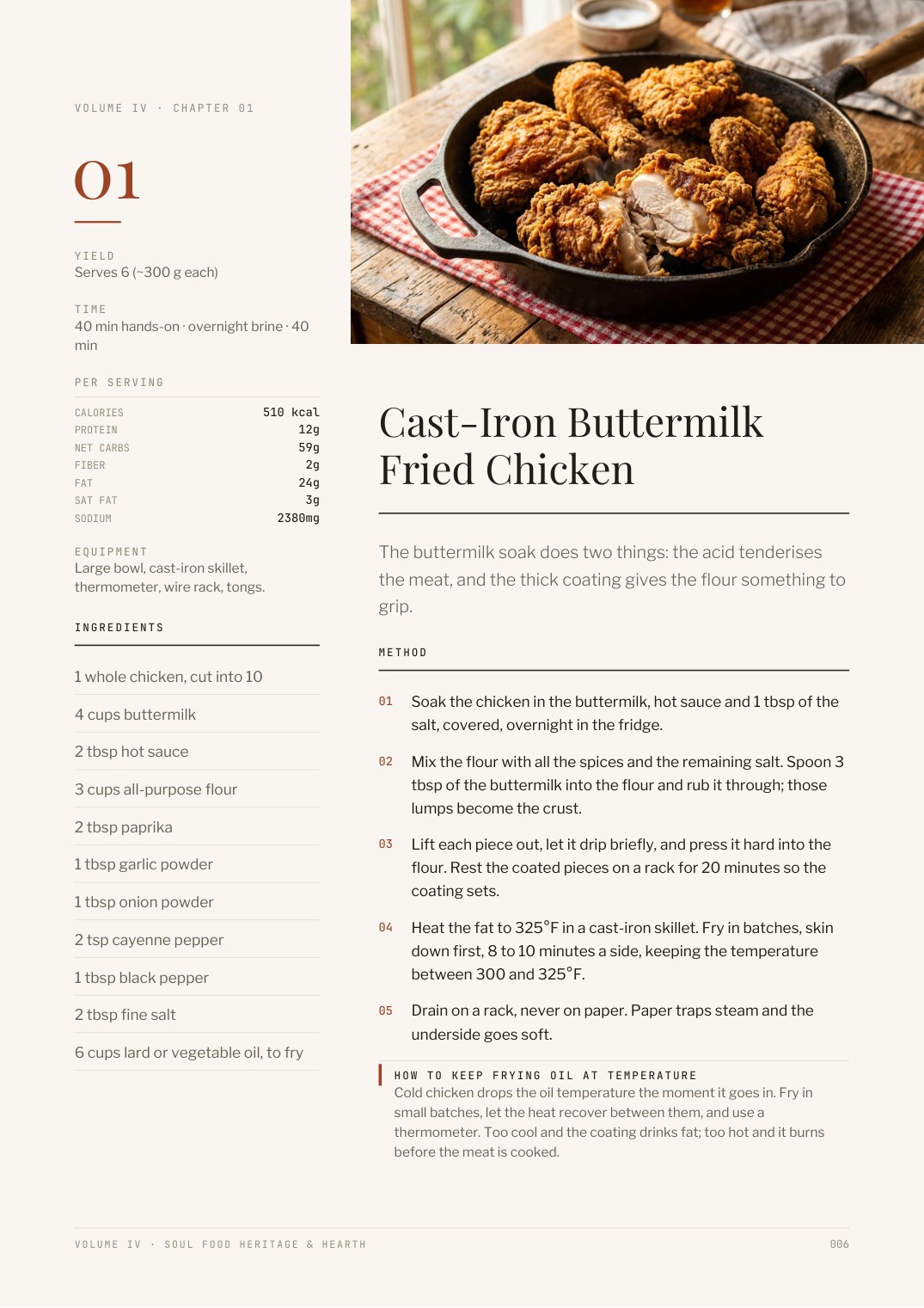 Recipe page from Sunday Table