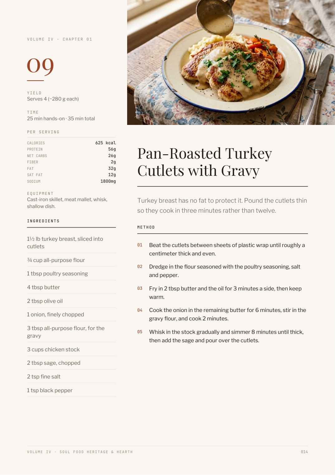 Recipe page from Sunday Table