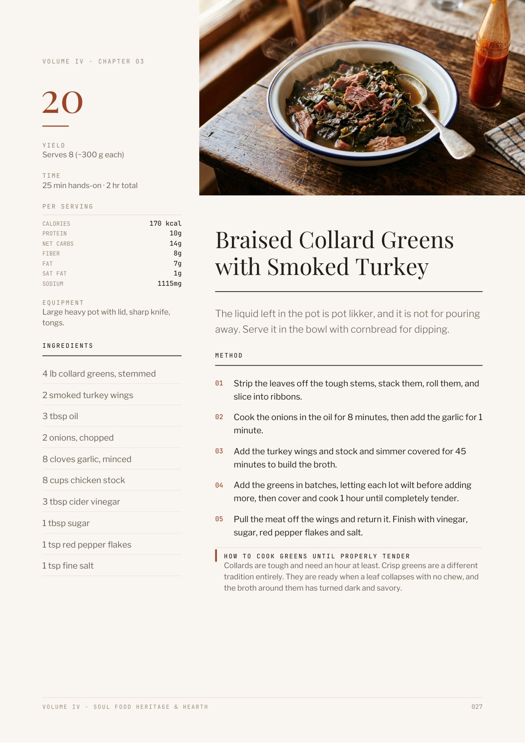 Recipe page from Sunday Table