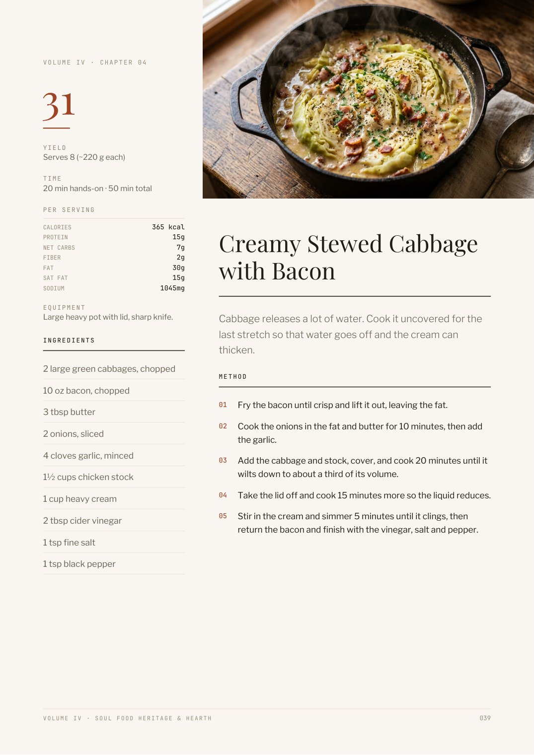 Recipe page from Sunday Table