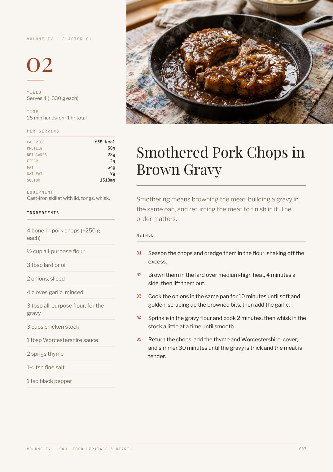Page 7 of Sunday Table — Smothered pork chops in brown gravy