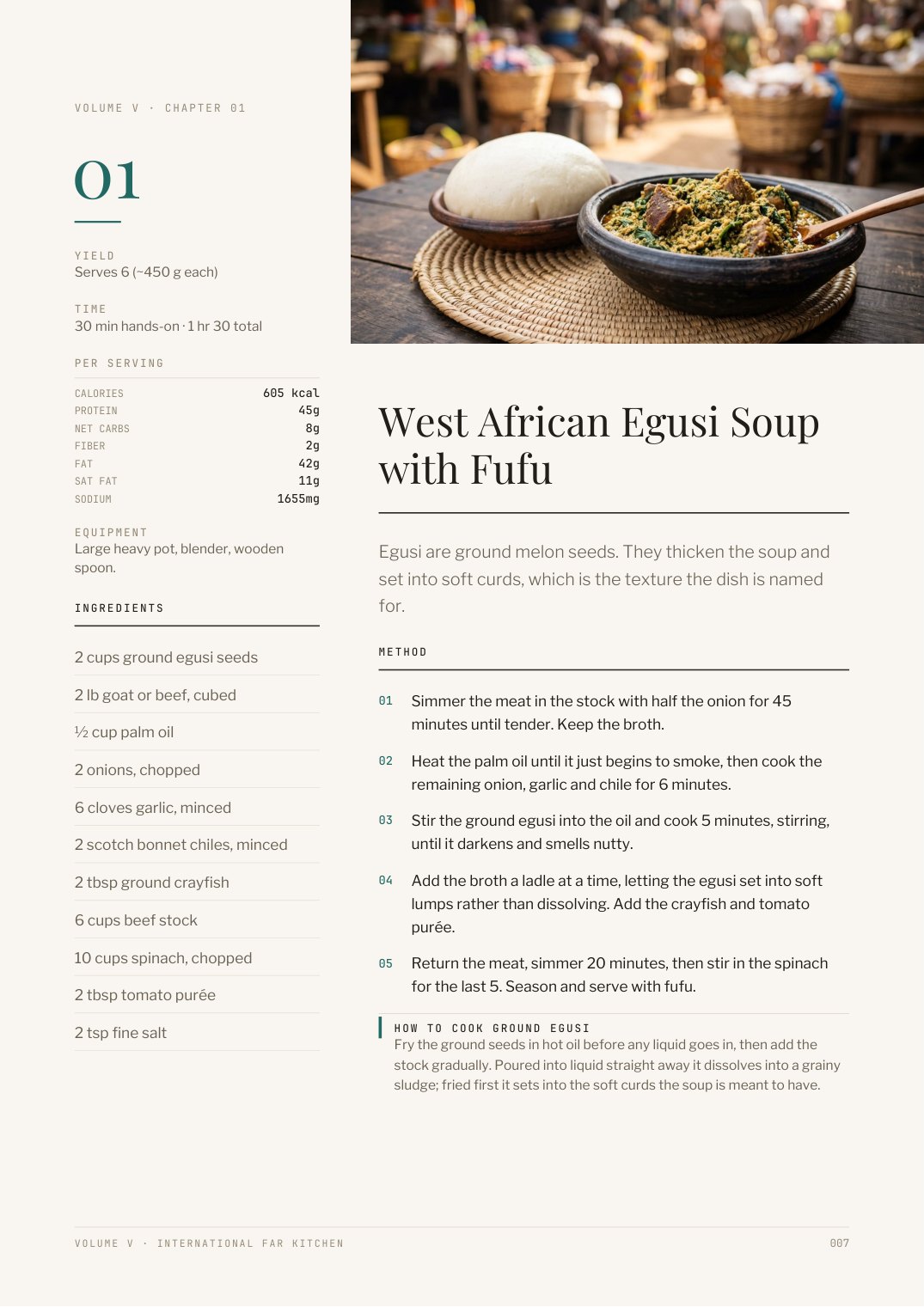 Recipe page from Far Kitchen