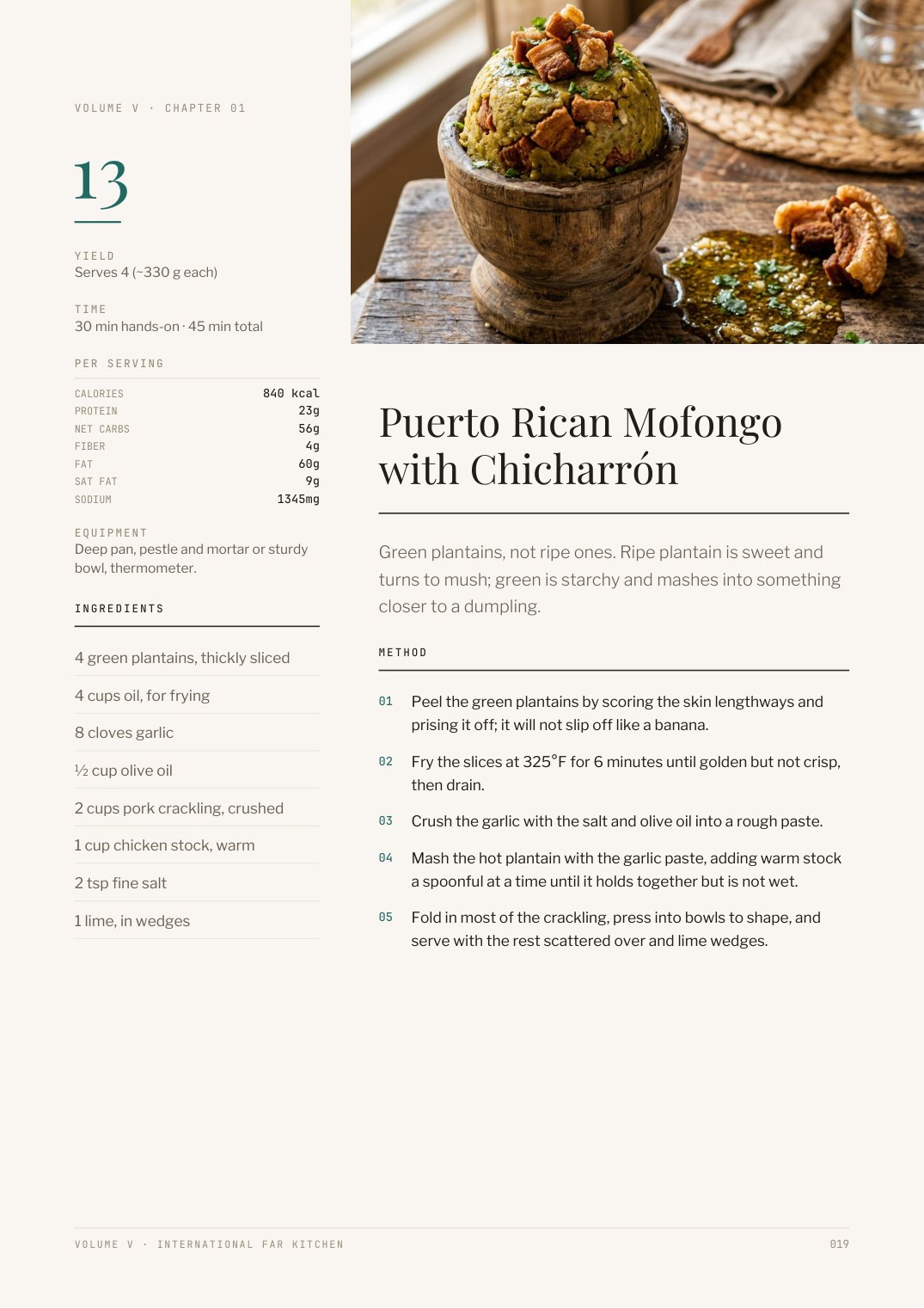 Recipe page from Far Kitchen