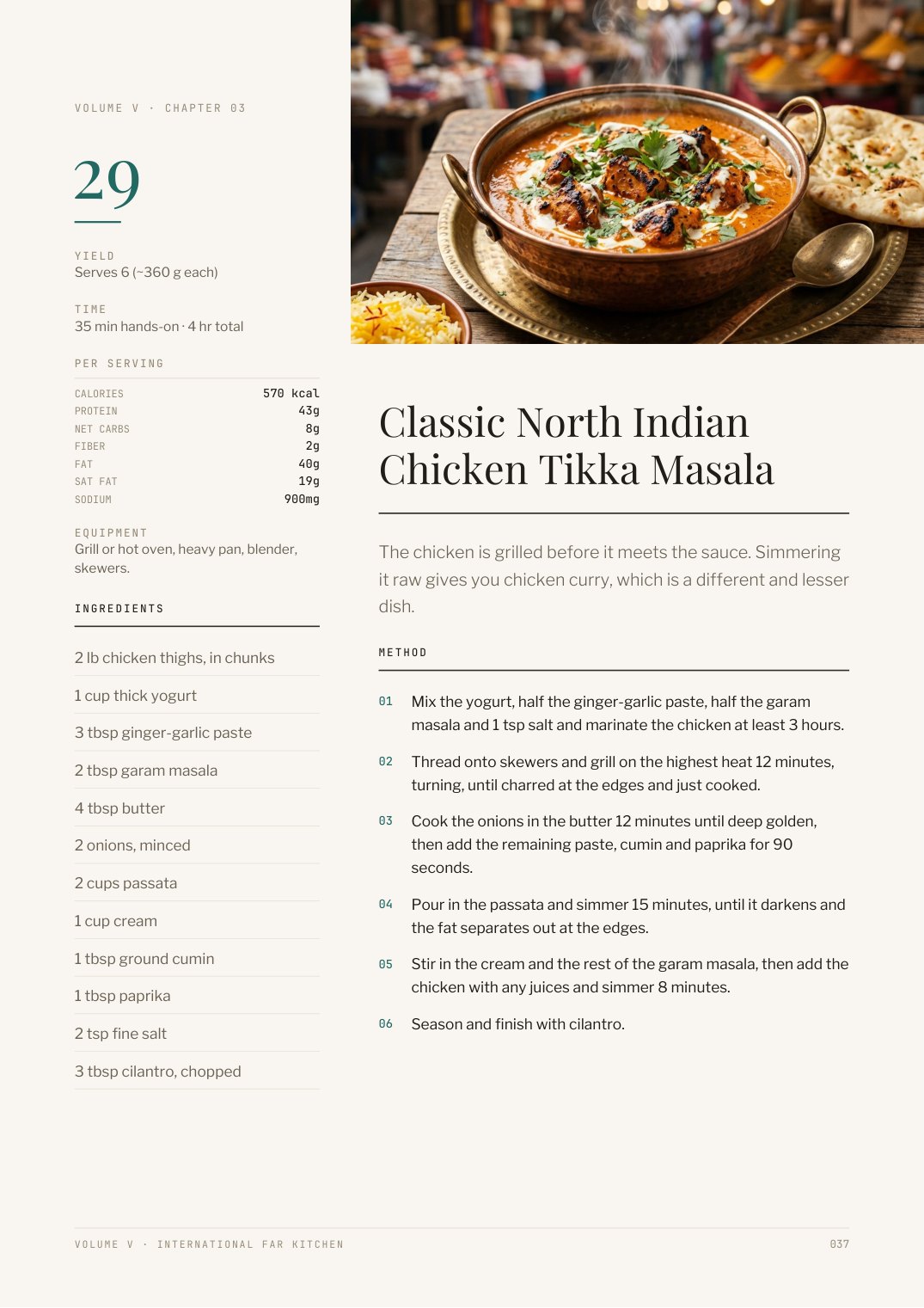 Recipe page from Far Kitchen