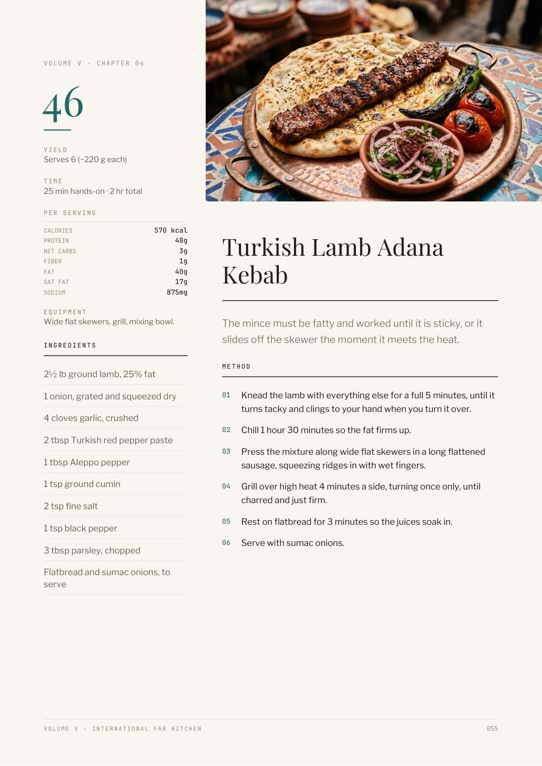 Recipe page from Far Kitchen