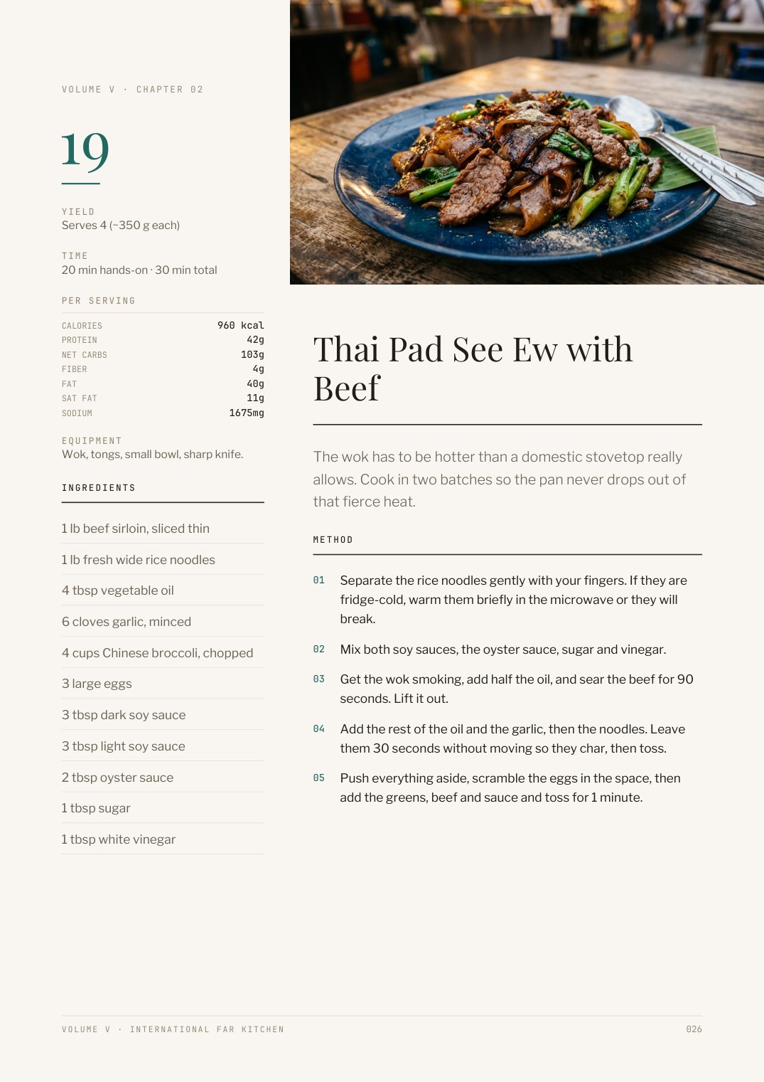 Page 26 of Far Kitchen — Thai pad see ew with beef