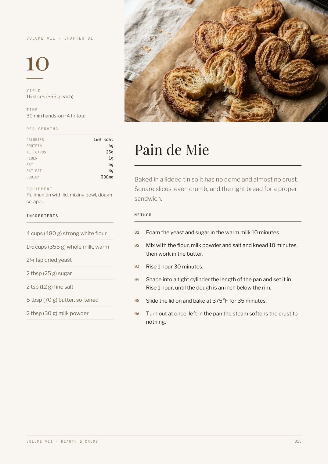 Recipe page from Hearth & Crumb