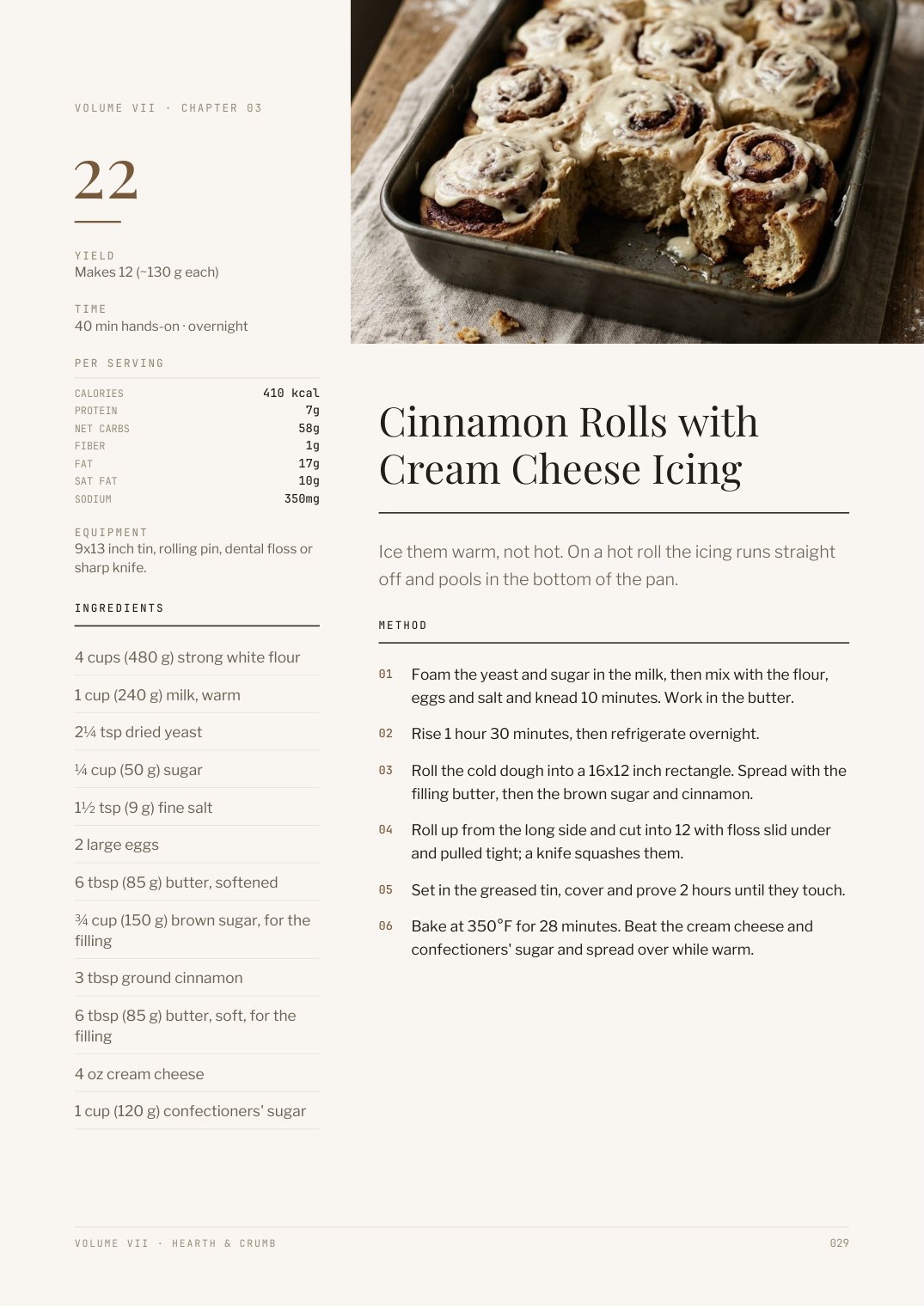 Recipe page from Hearth & Crumb