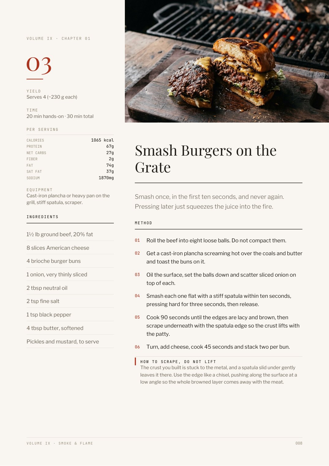 Page 8 of Smoke & Flame — Smash Burgers on the Grate